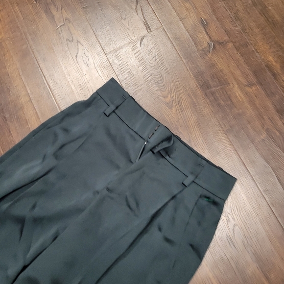 Vince Satin Wide Leg Pleated Pants Slacks Emerald Green Size 0 - Picture 5 of 12